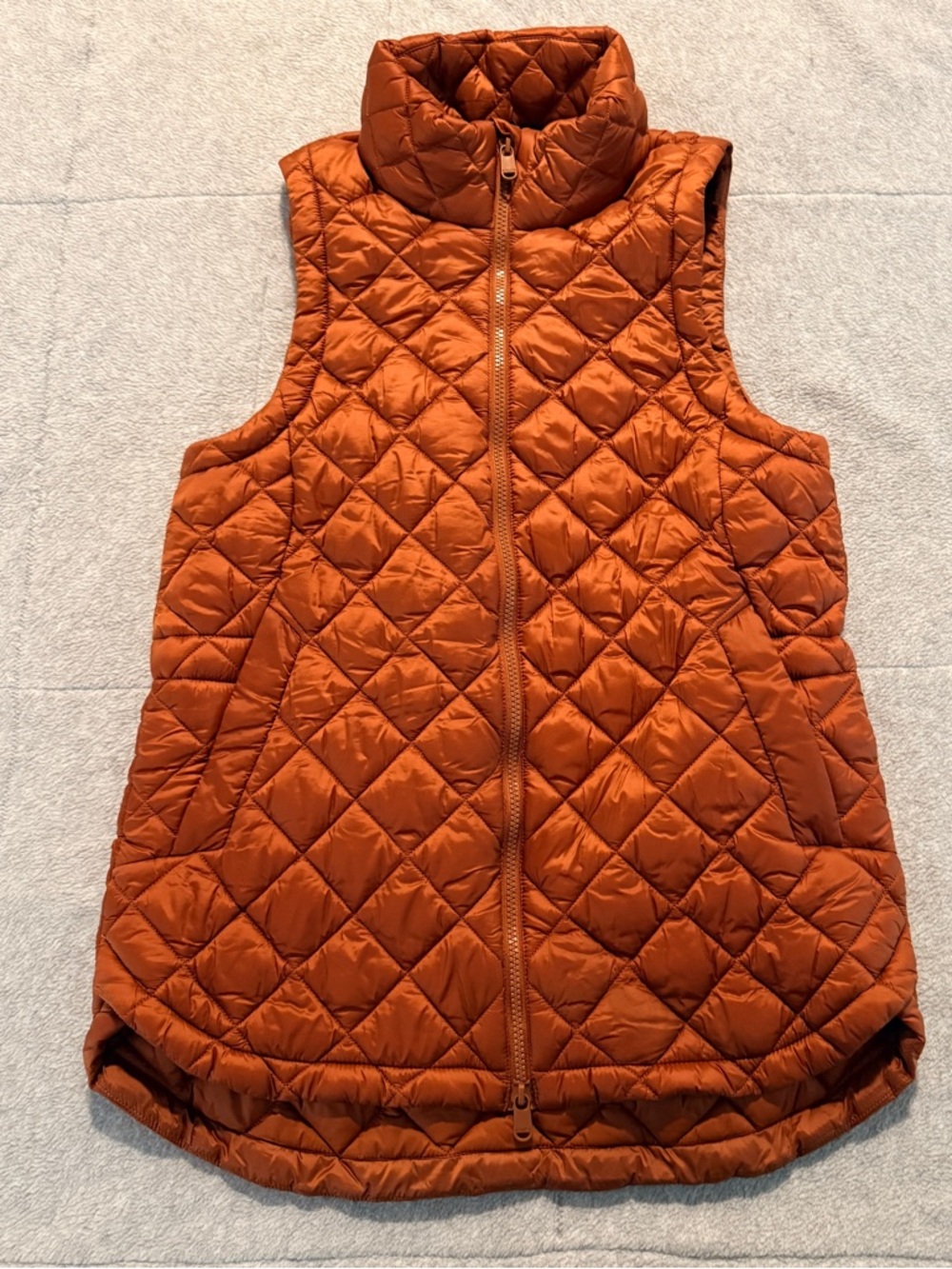 Athleta Quilted Orange Sleeveless Puffer Vest